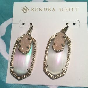 Kendra Scott Emmy earrings gold & iridescent drusy